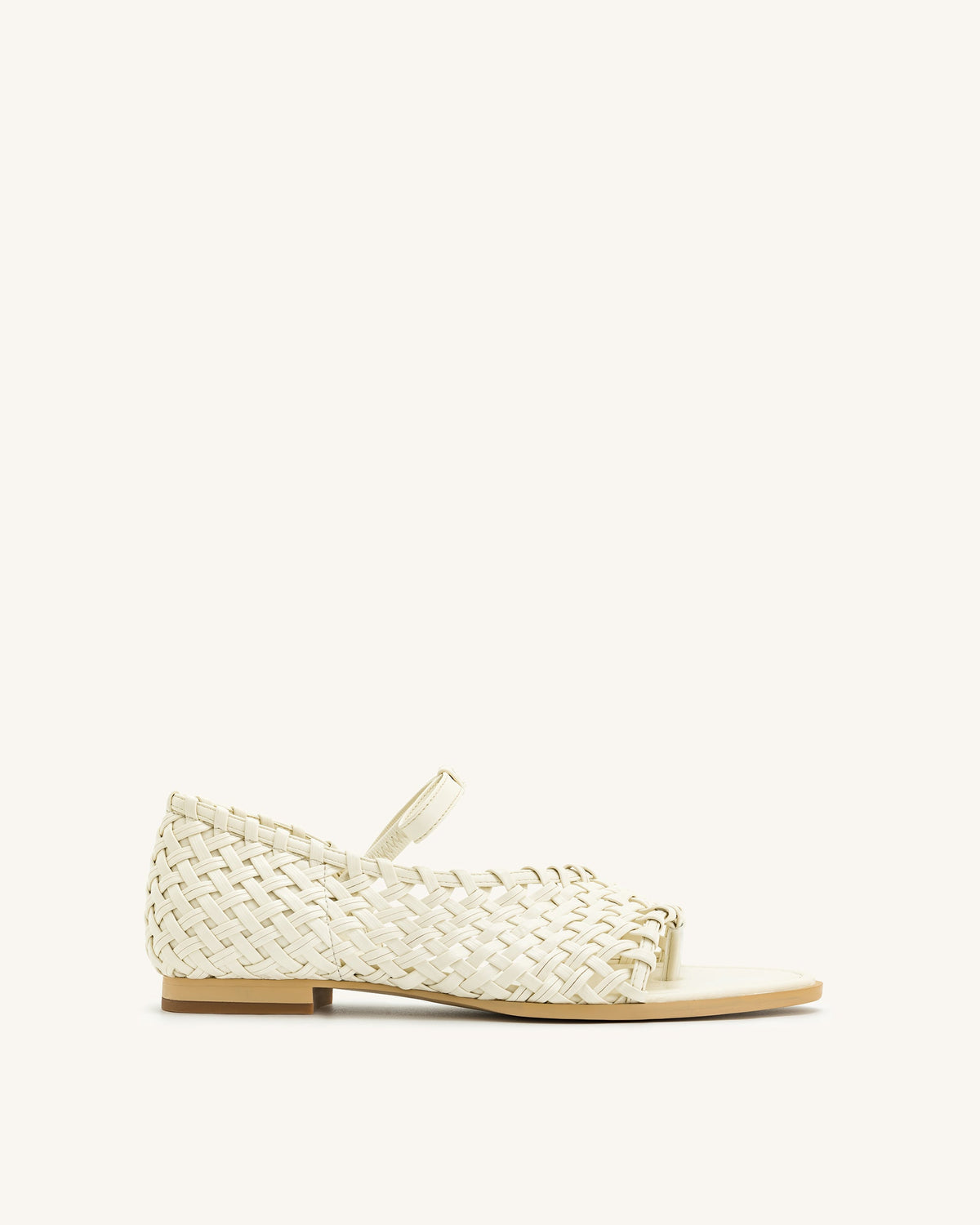 Jocelyn Weave Strap Flip-flops - Beige | JW PEI