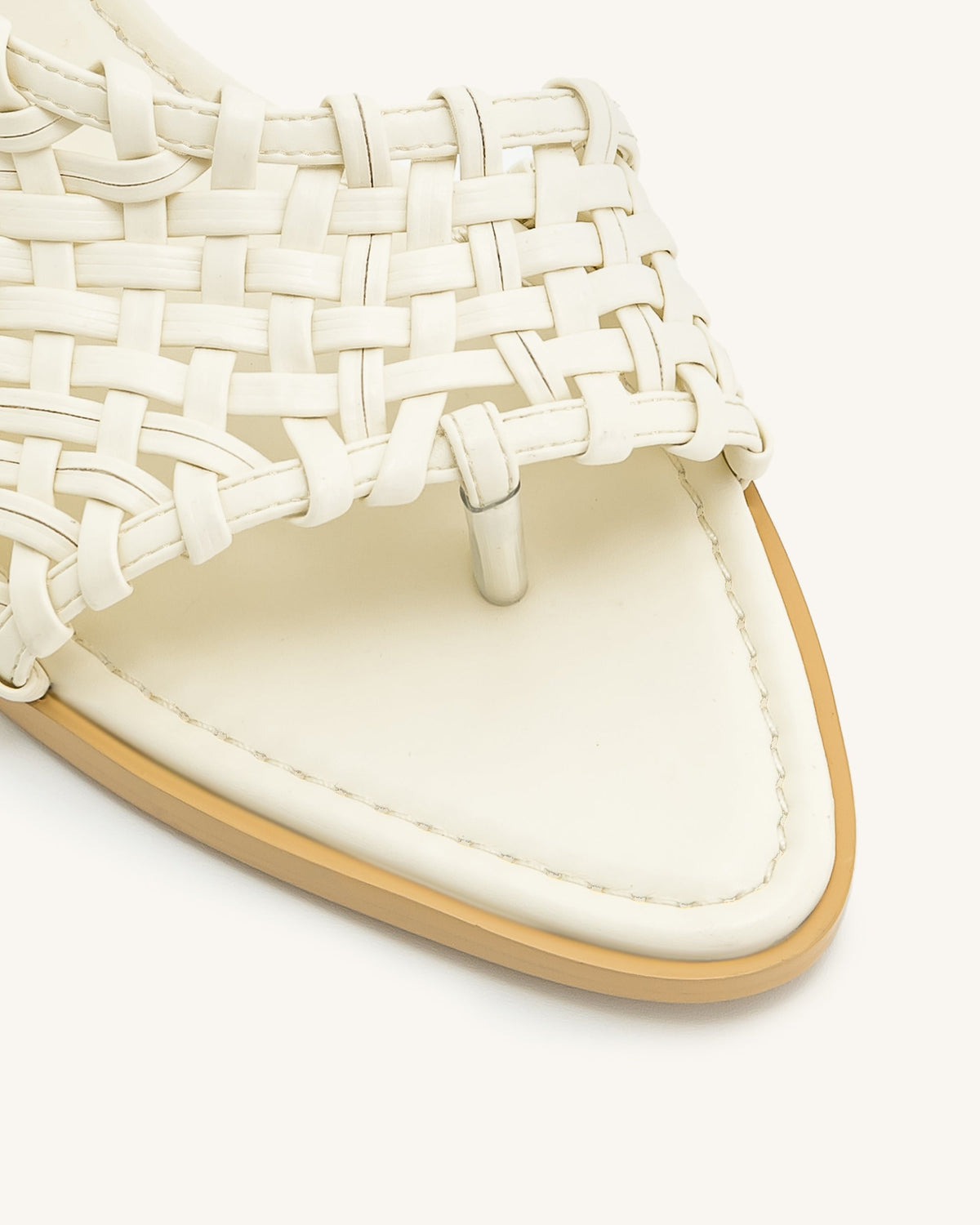 Jocelyn Weave Strap Flip-flops - Beige | JW PEI