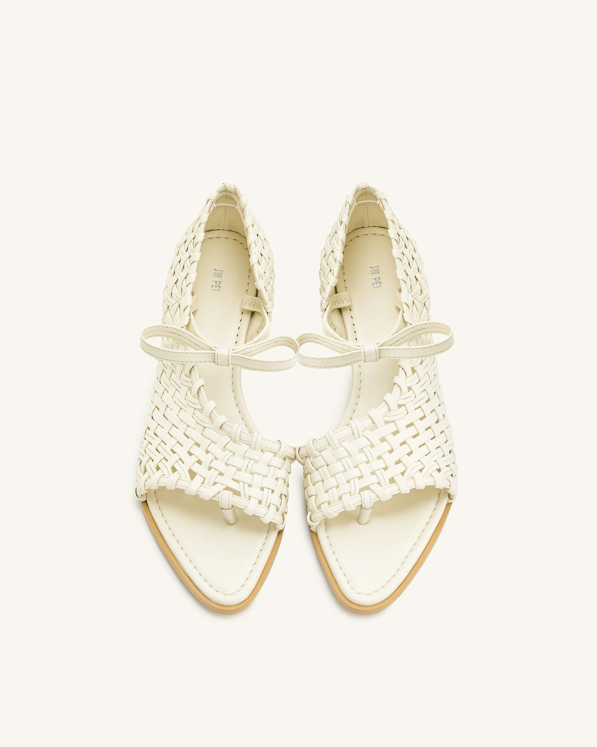 Jocelyn Weave Strap Flip-flops - Beige | JW PEI