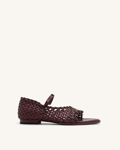 Jocelyn Weave Strap Flip-flops - Claret Red | JW PEI