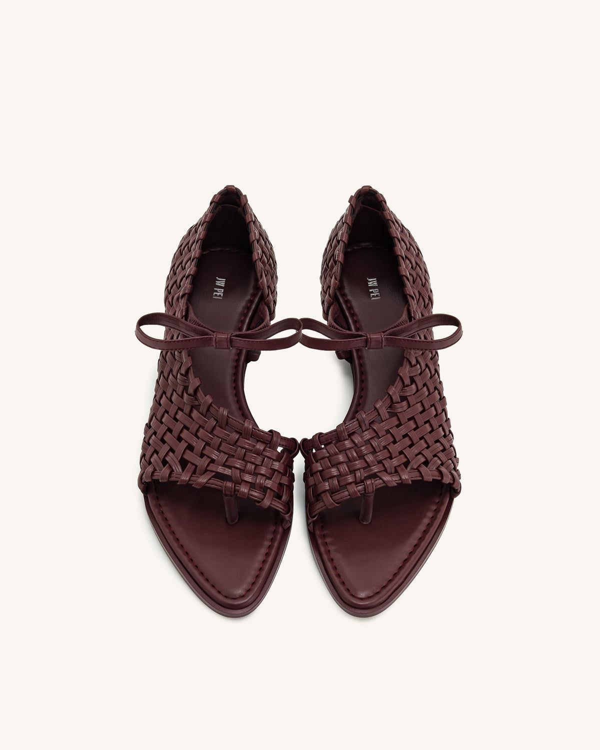 Jocelyn Weave Strap Flip-flops - Claret Red | JW PEI
