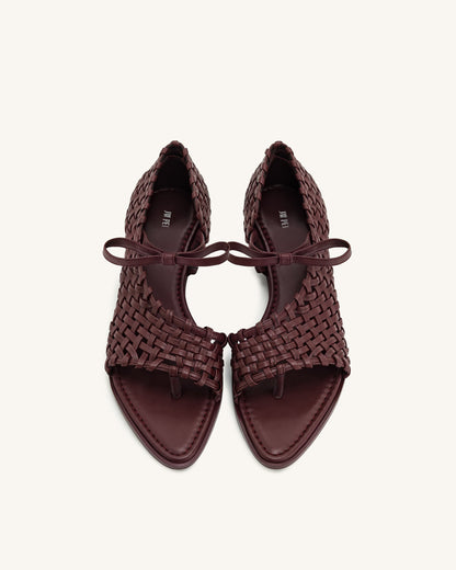 Jocelyn Weave Strap Flip-flops - Claret Red | JW PEI