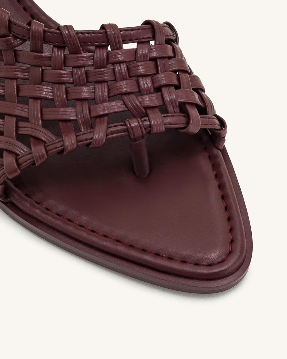 Jocelyn Weave Strap Flip-flops - Claret Red | JW PEI
