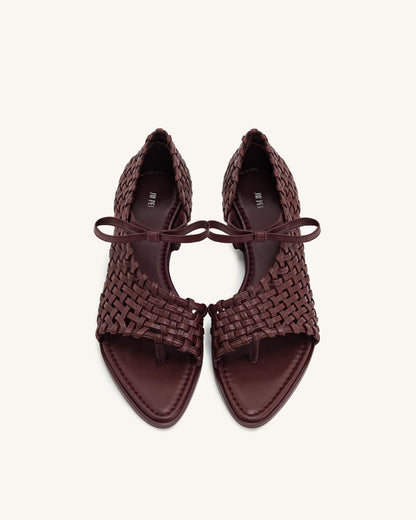 Jocelyn Weave Strap Flip-flops - Claret Red | JW PEI
