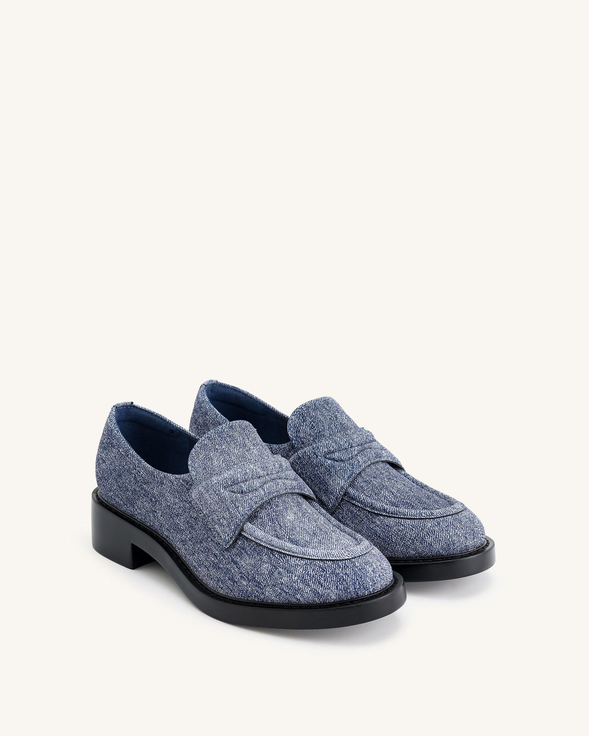Micah Denim Embossed Chunky Loafer - Blue | JW PEI