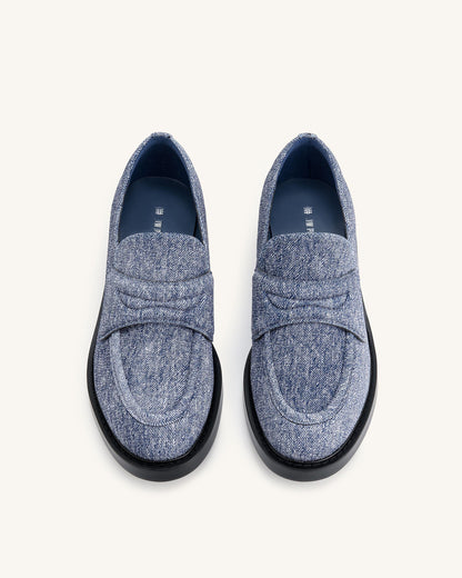 Micah Denim Embossed Chunky Loafer - Blue | JW PEI