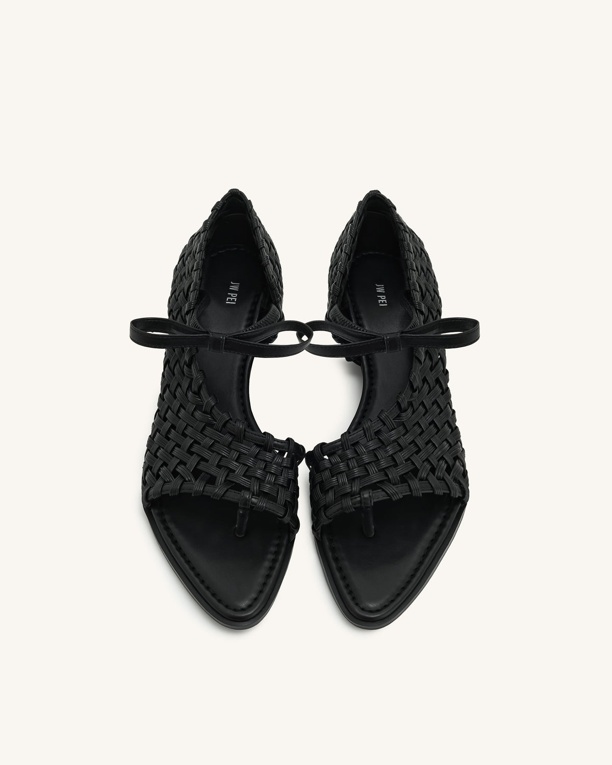 Jocelyn Weave Strap Flip-flops - Black | JW PEI