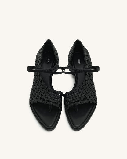 Jocelyn Weave Strap Flip-flops - Black | JW PEI