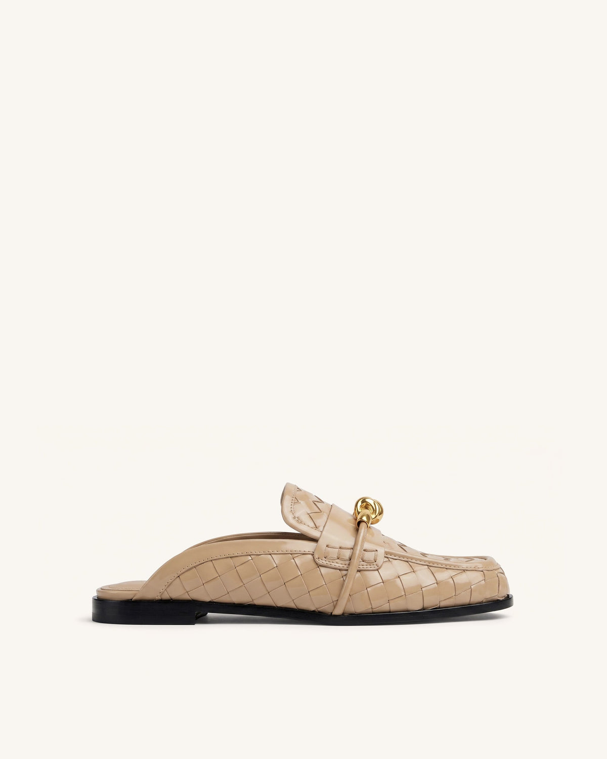 Elowen Woven Horsebit Mule Loafers - Khaki | JW PEI