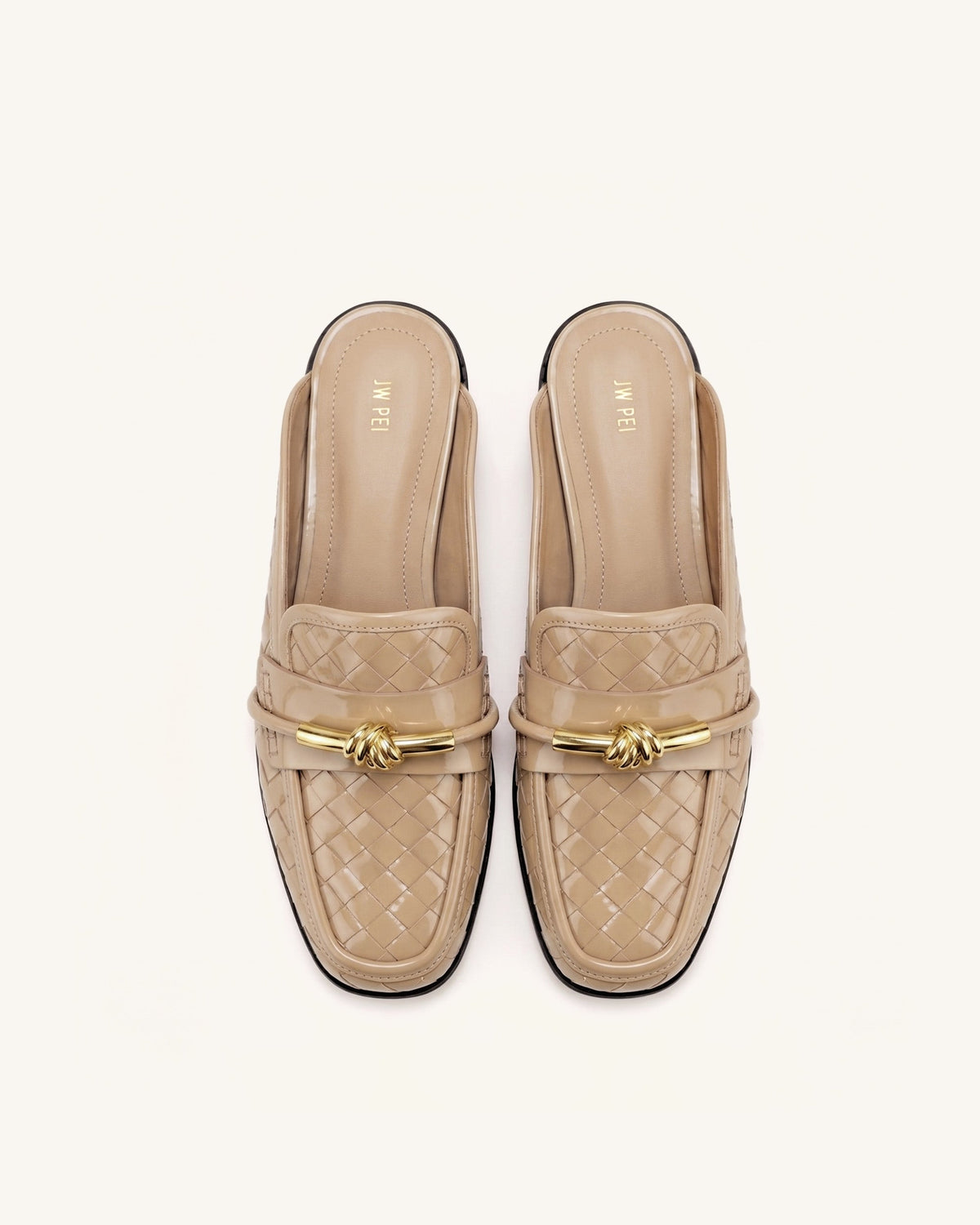 Elowen Woven Horsebit Mule Loafers - Khaki | JW PEI