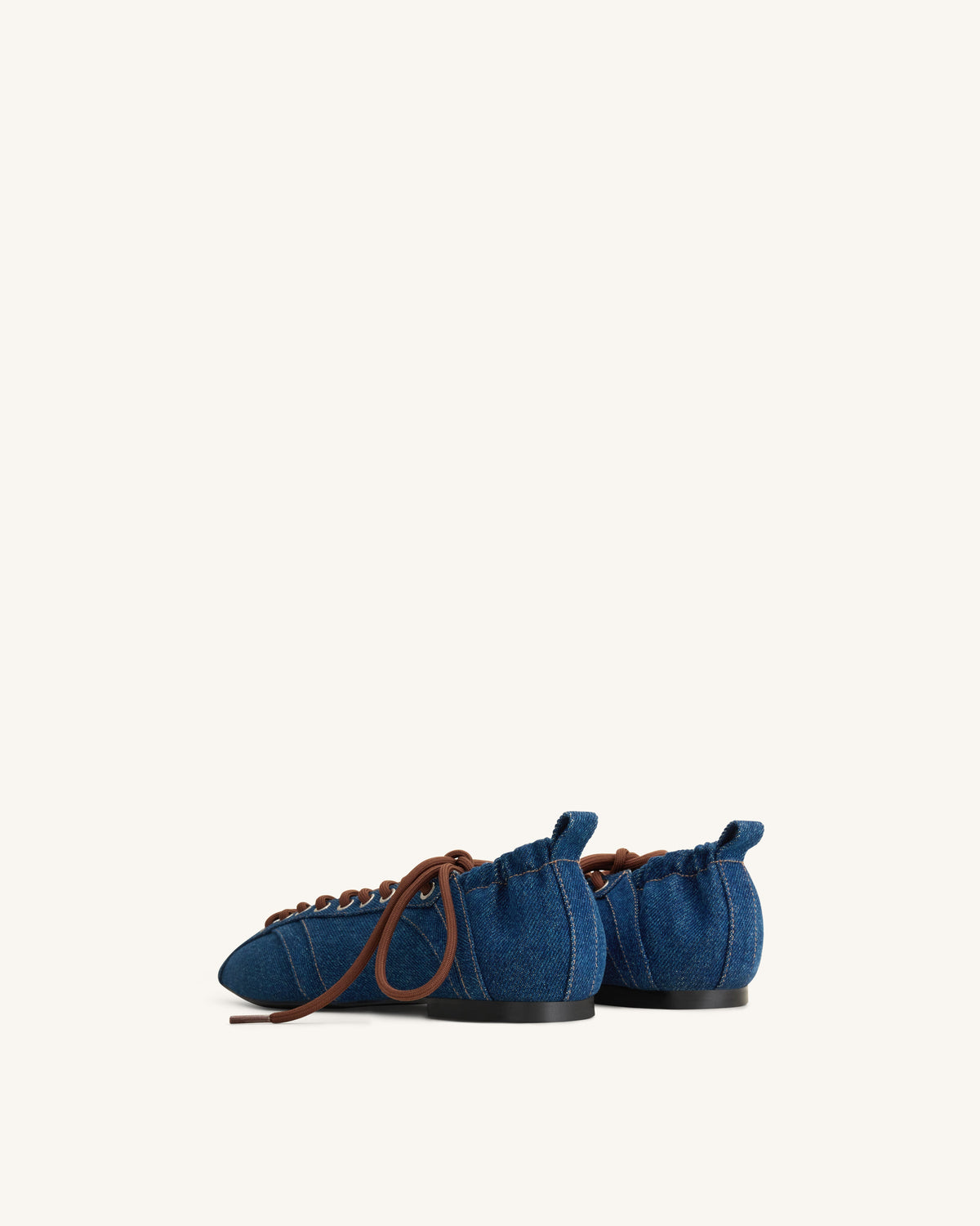 Ava Lace-Up Flats - Denim Blue | JW PEI