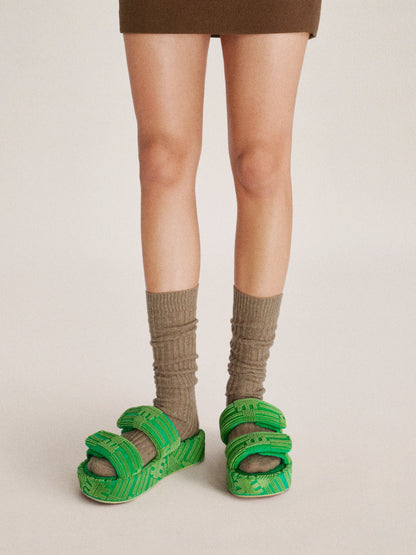 Lexi Terry Slide Sandal - Green | JW PEI