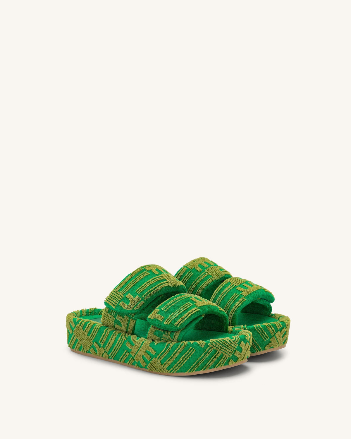 Lexi Terry Slide Sandal - Green | JW PEI