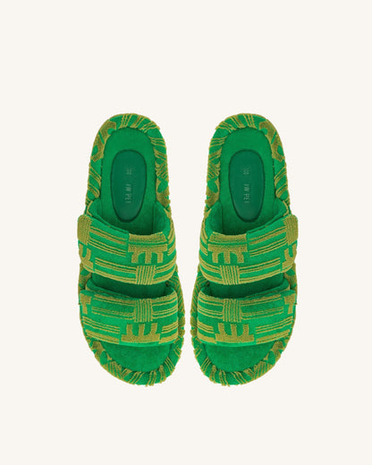 Lexi Terry Slide Sandal - Green | JW PEI