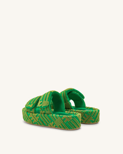 Lexi Terry Slide Sandal - Green | JW PEI