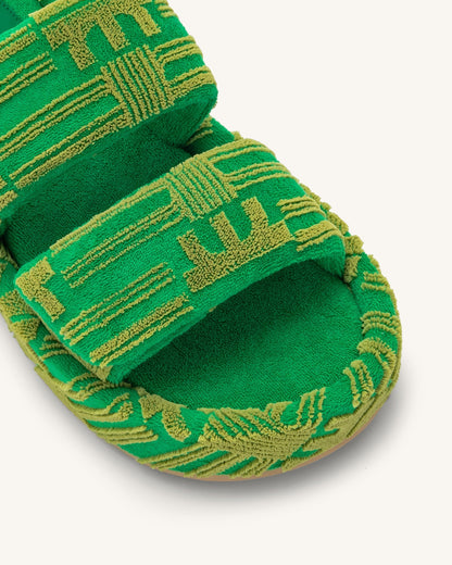 Lexi Terry Slide Sandal - Green | JW PEI