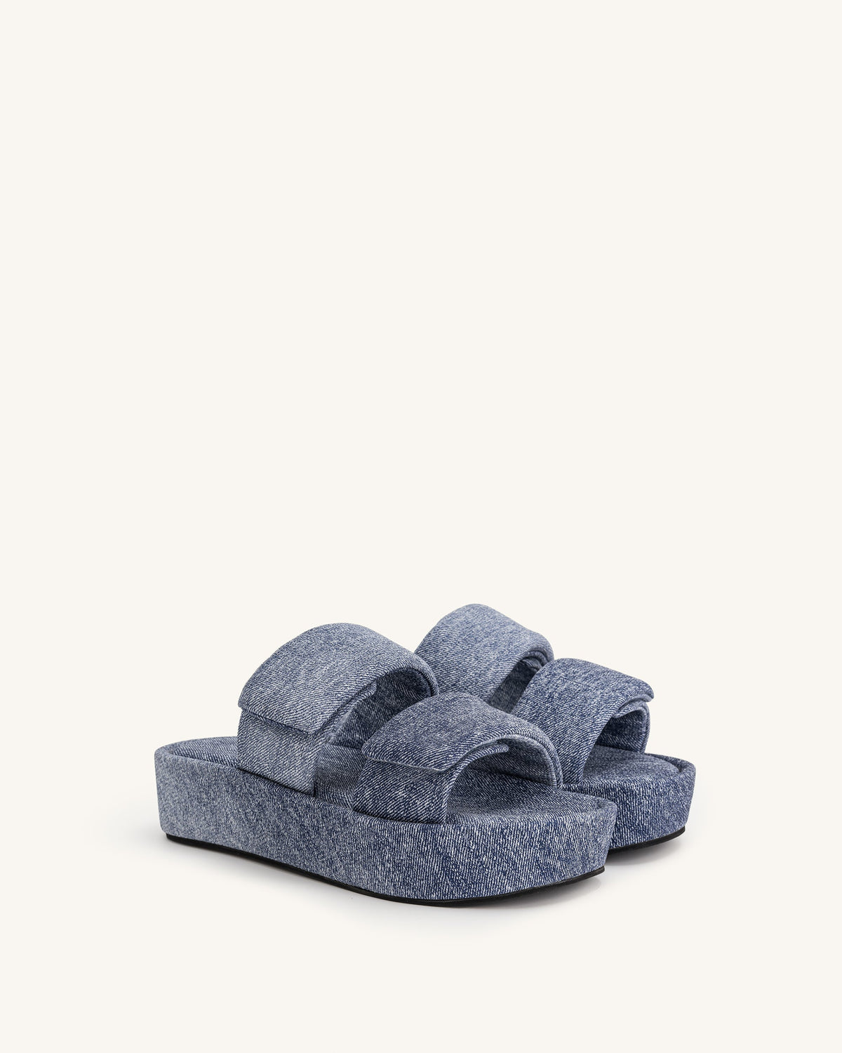 Lexi Denim Embossed Sandal - Blue | JW PEI