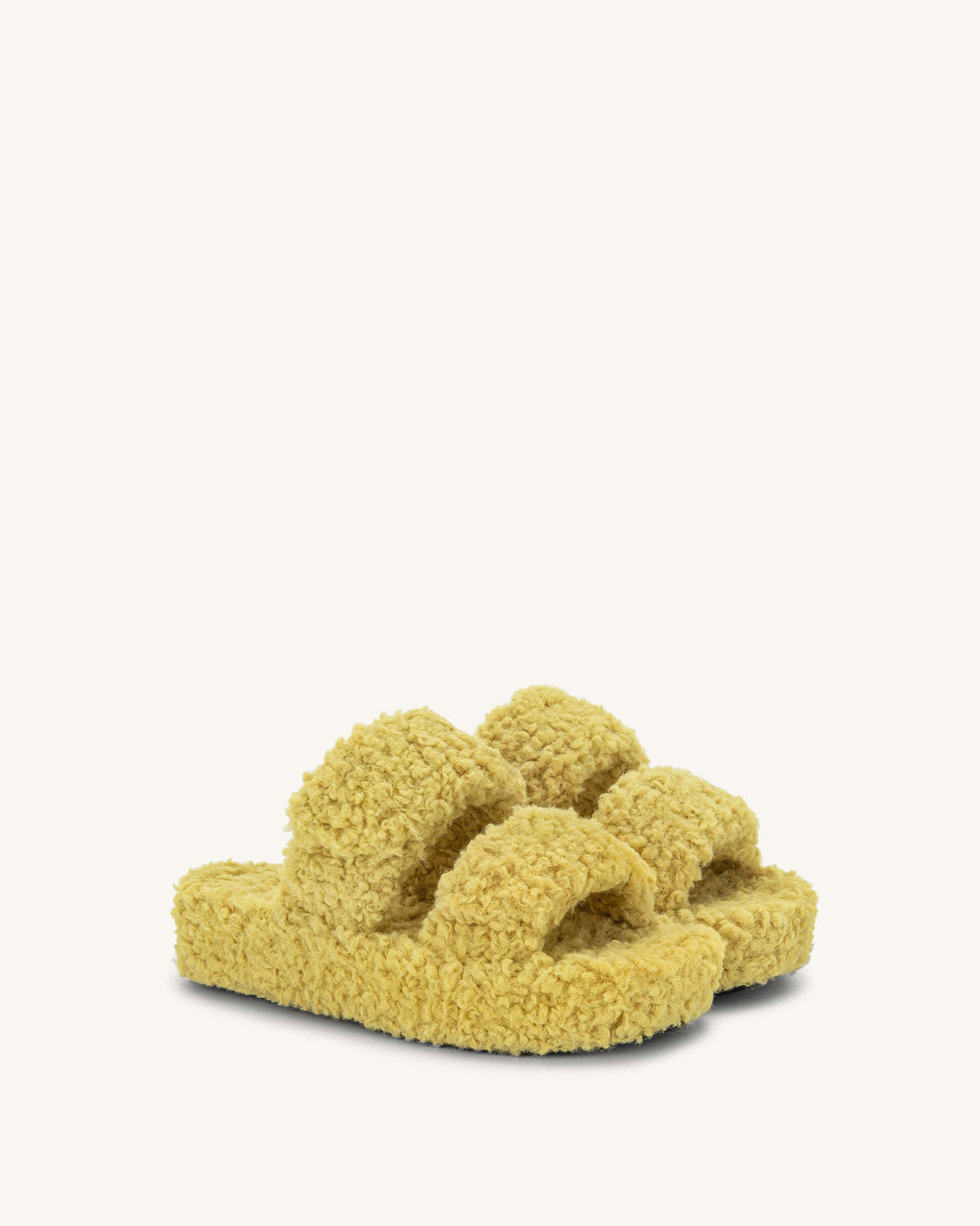 Lexi Faux Fur Platform Sandal - Yellow | JW PEI