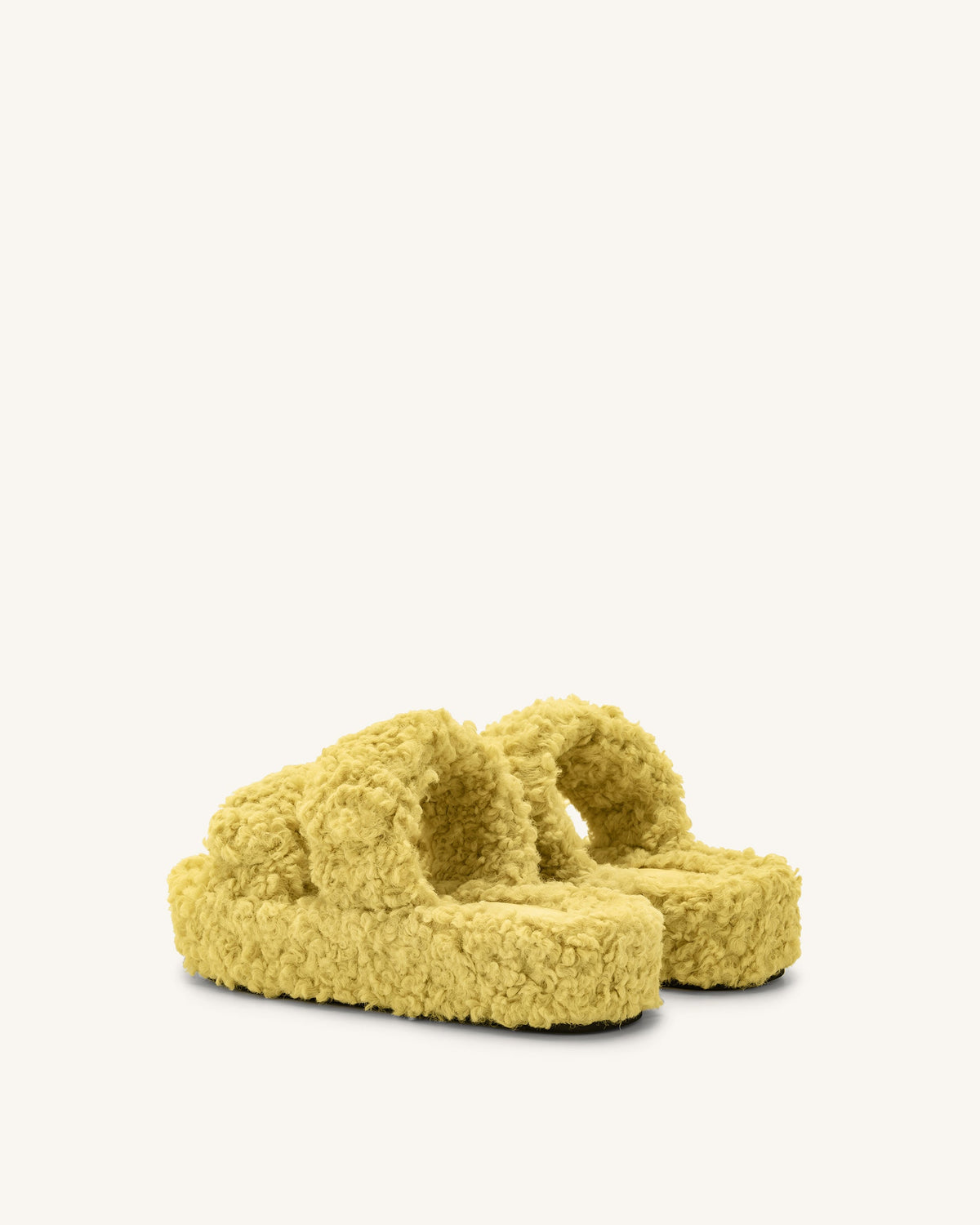 Lexi Faux Fur Platform Sandal - Yellow | JW PEI