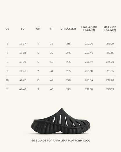 Tara Leaf Platform Clog - Black | JW PEI
