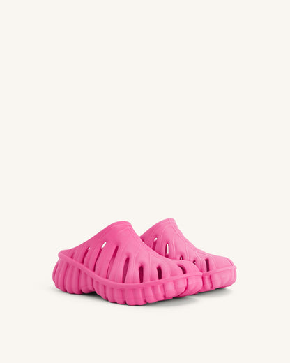 Tara Leaf Platform Clog - Bright Pink | JW PEI