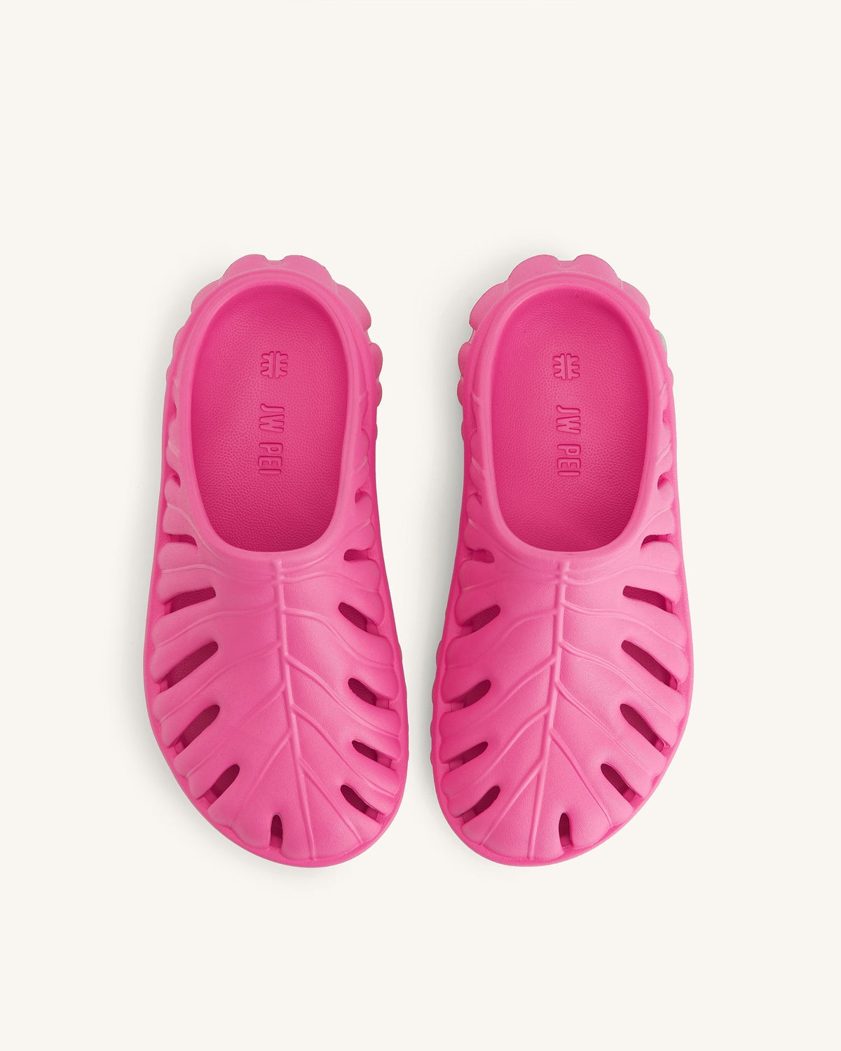 Tara Leaf Platform Clog - Bright Pink | JW PEI