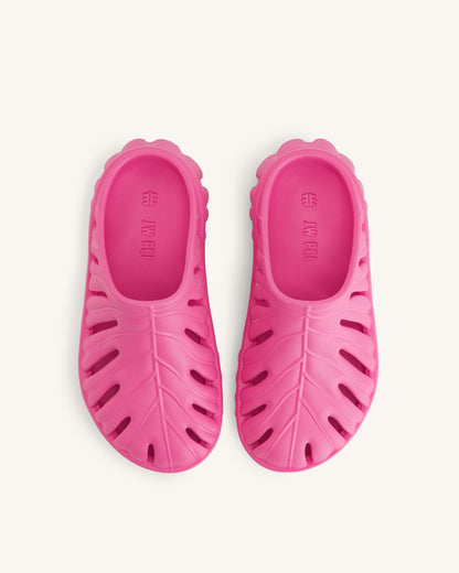 Tara Leaf Platform Clog - Bright Pink | JW PEI