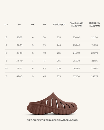 Tara Leaf Platform Clog - Brown | JW PEI