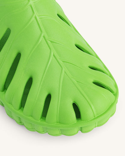 Tara Leaf Platform Clog - Neon Green | JW PEI