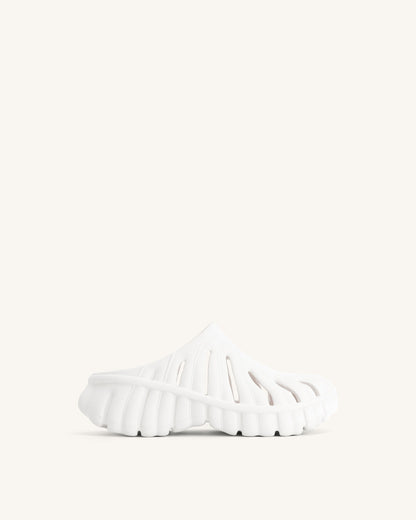 Tara Leaf Platform Clog - White | JW PEI