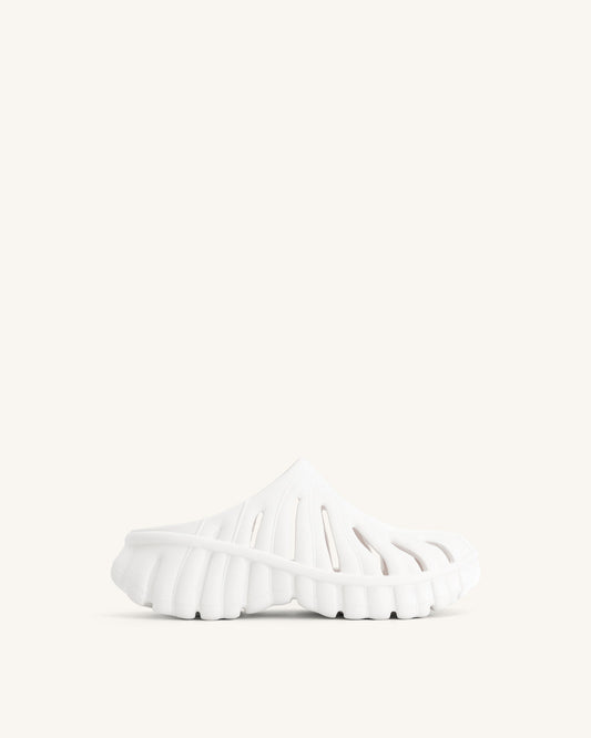 Tara Leaf Platform Clog - White | JW PEI