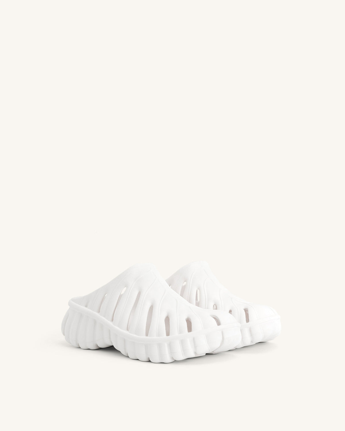 Tara Leaf Platform Clog - White | JW PEI