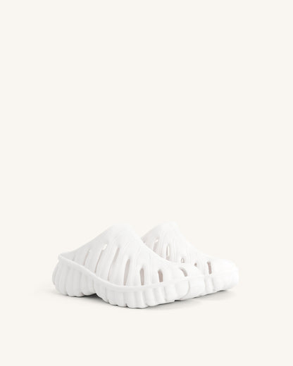 Tara Leaf Platform Clog - White | JW PEI