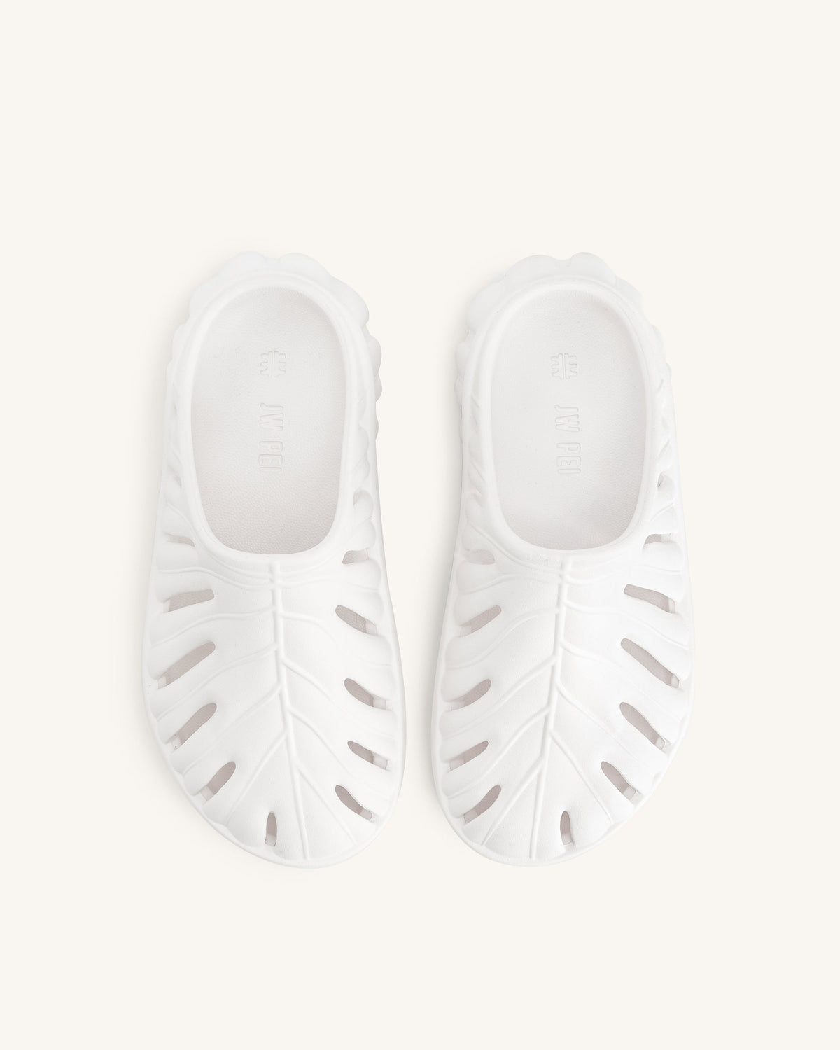 Tara Leaf Platform Clog - White | JW PEI