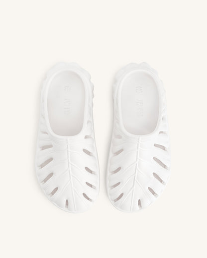 Tara Leaf Platform Clog - White | JW PEI