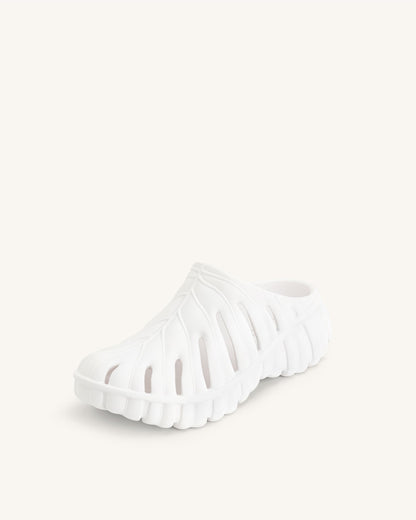 Tara Leaf Platform Clog - White | JW PEI