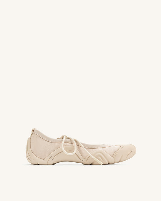 Caitlin Lace-up Ballerina Sneakers - Beige | JW PEI