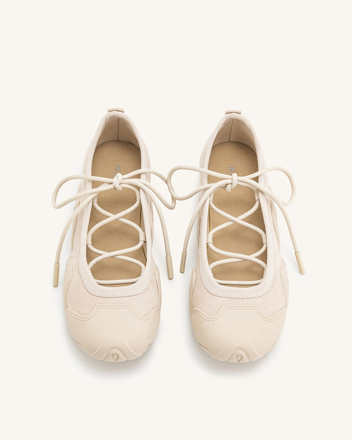 Caitlin Lace-up Ballerina Sneakers - Beige | JW PEI