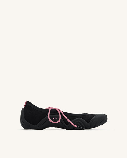 Caitlin Lace-up Ballerina Sneakers - Black | JW PEI
