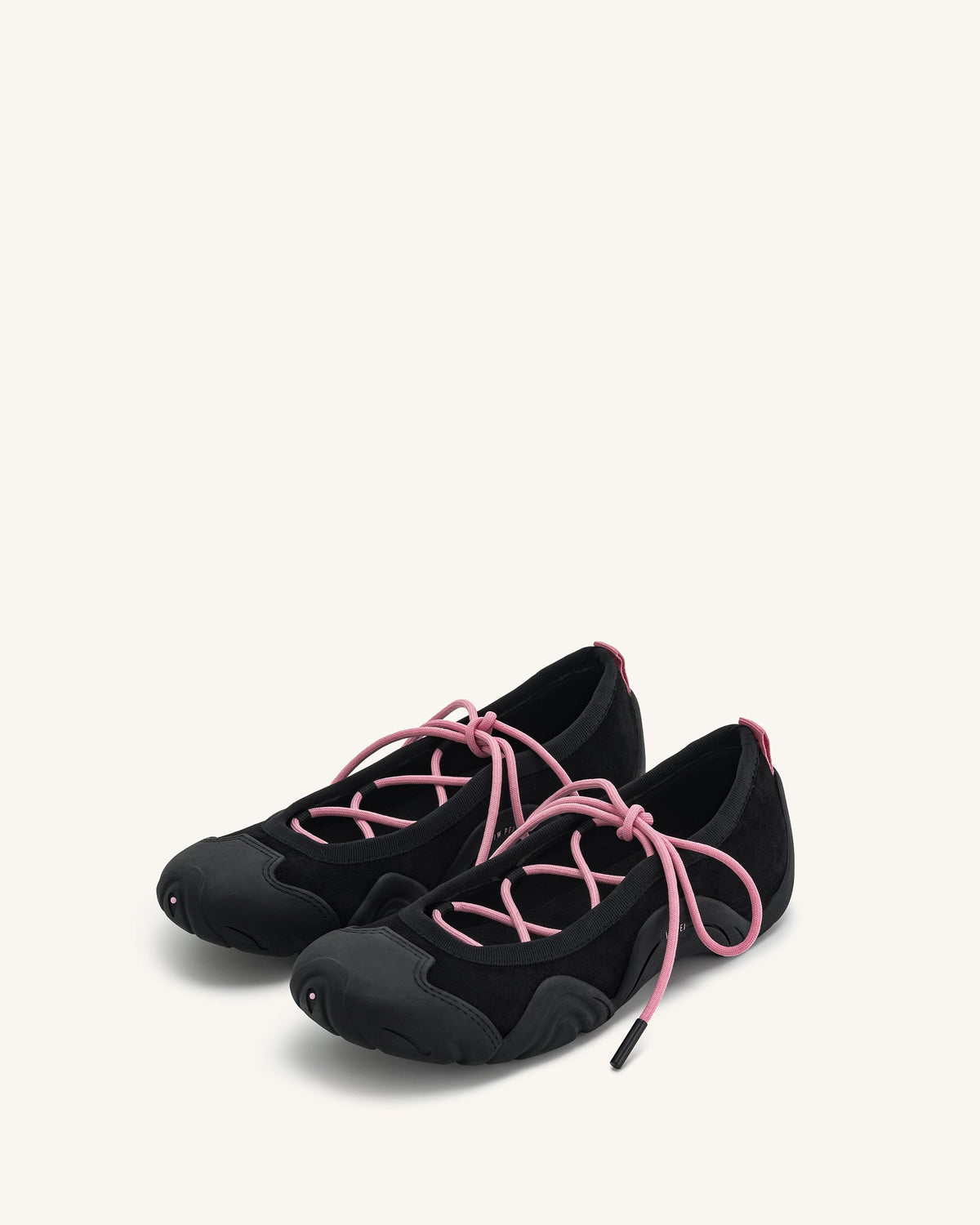 Caitlin Lace-up Ballerina Sneakers - Black | JW PEI