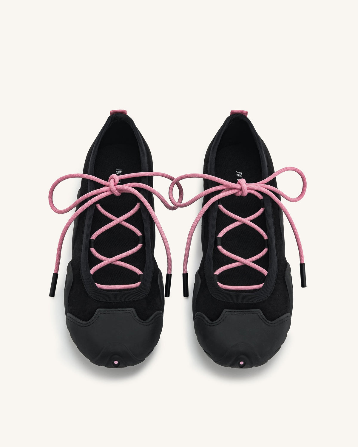 Caitlin Lace-up Ballerina Sneakers - Black | JW PEI