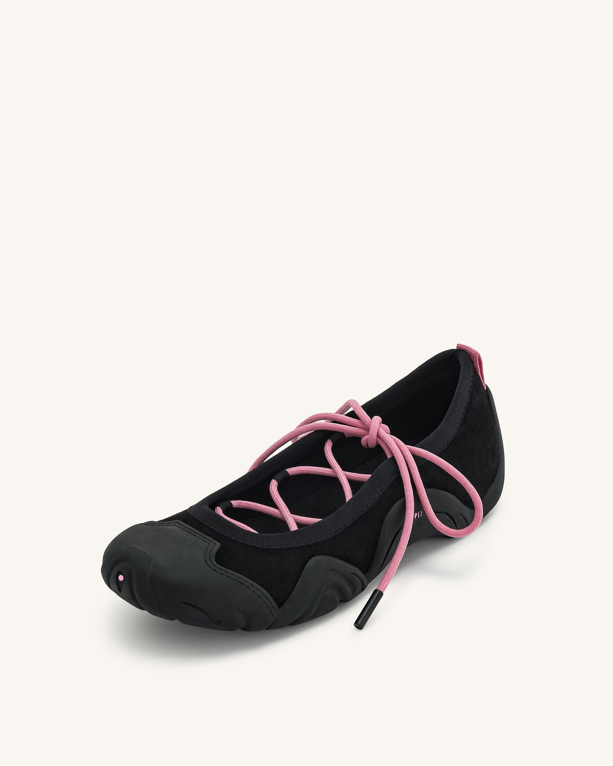 Caitlin Lace-up Ballerina Sneakers - Black | JW PEI