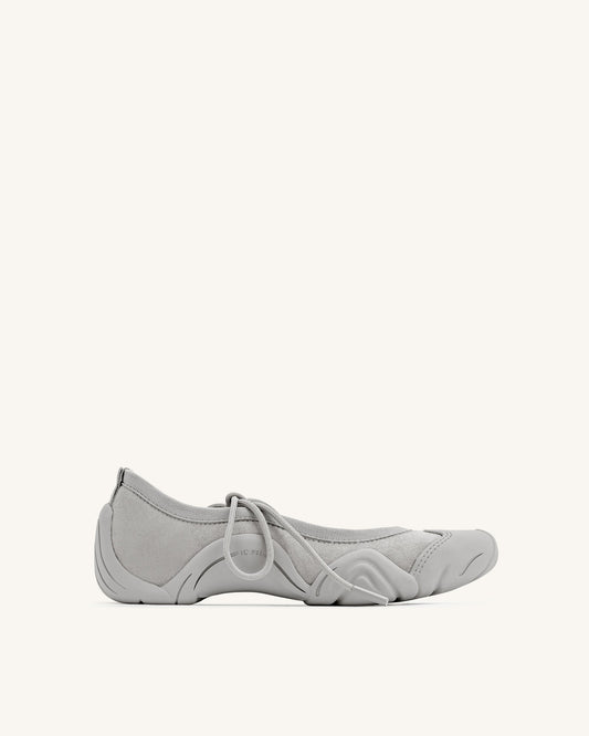 Caitlin Lace-up Ballerina Sneakers - Grey | JW PEI