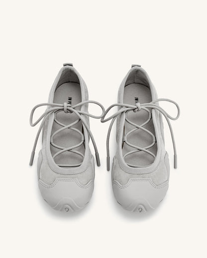 Caitlin Lace-up Ballerina Sneakers - Grey | JW PEI