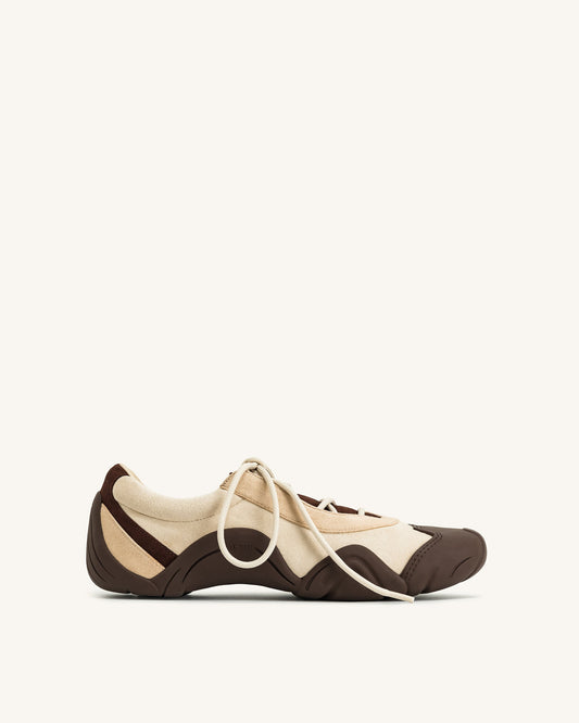 Caitlin Lace-up Ballerina Sneakers - Light Brown | JW PEI