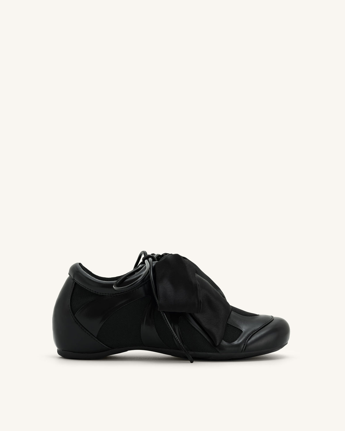 Rosie Bow Tie Low Top Sneakers - Black | JW PEI