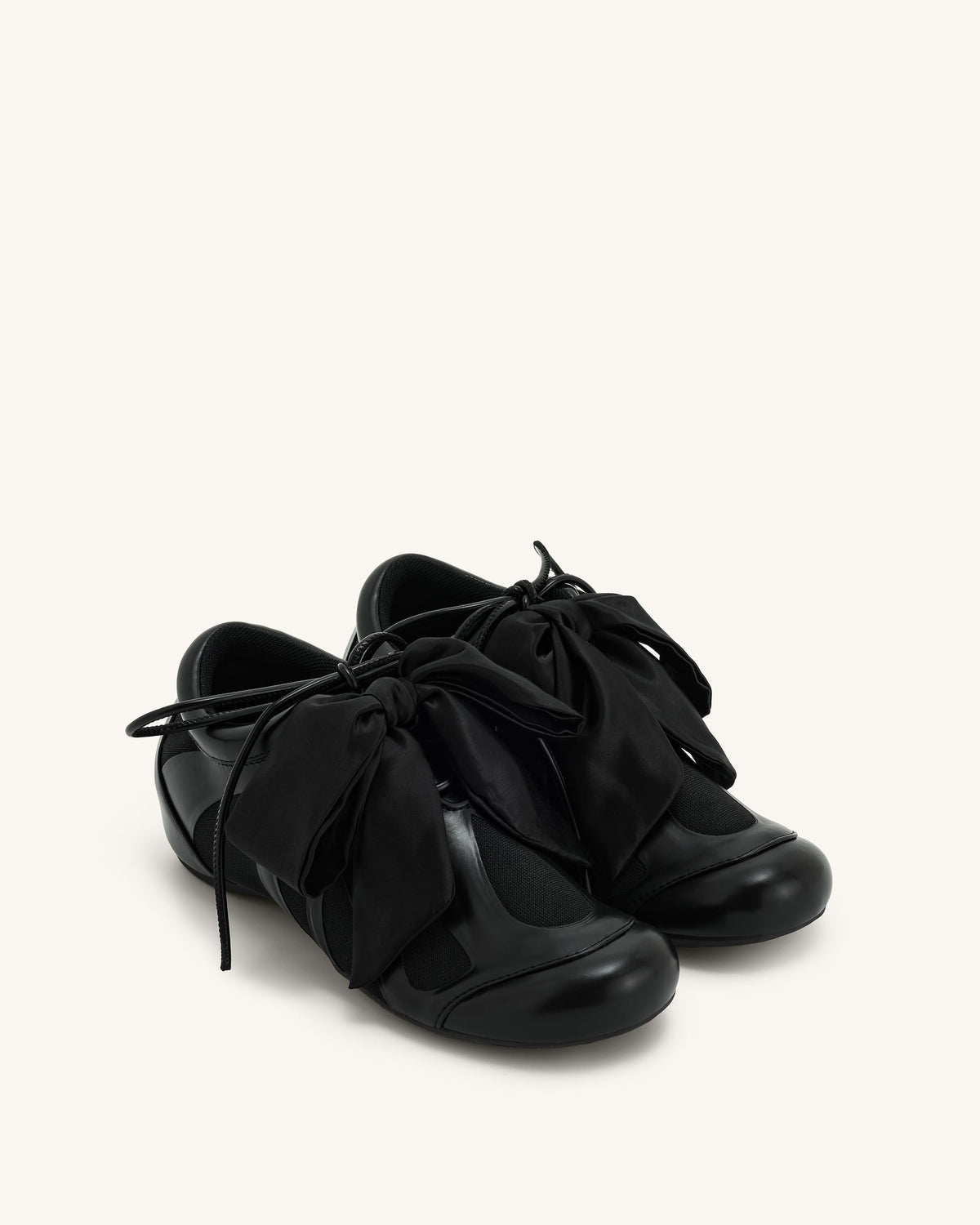 Rosie Bow Tie Low Top Sneakers - Black | JW PEI