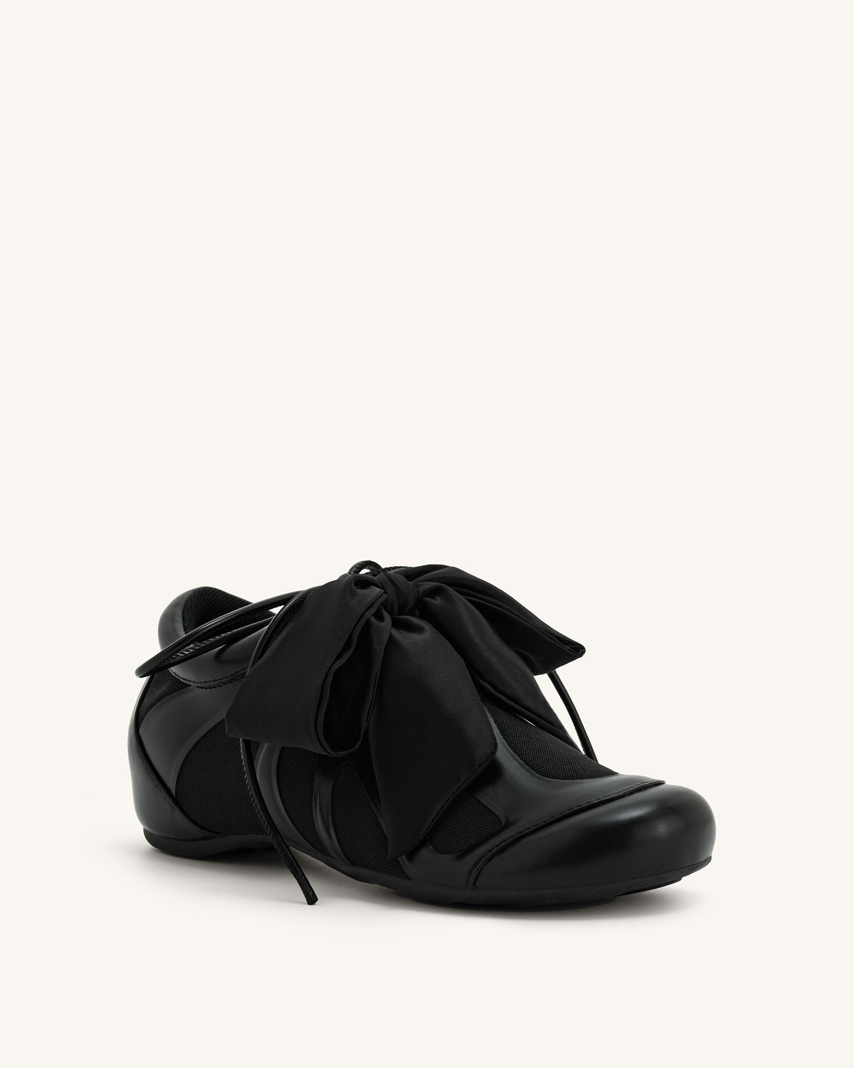 Rosie Bow Tie Low Top Sneakers - Black | JW PEI