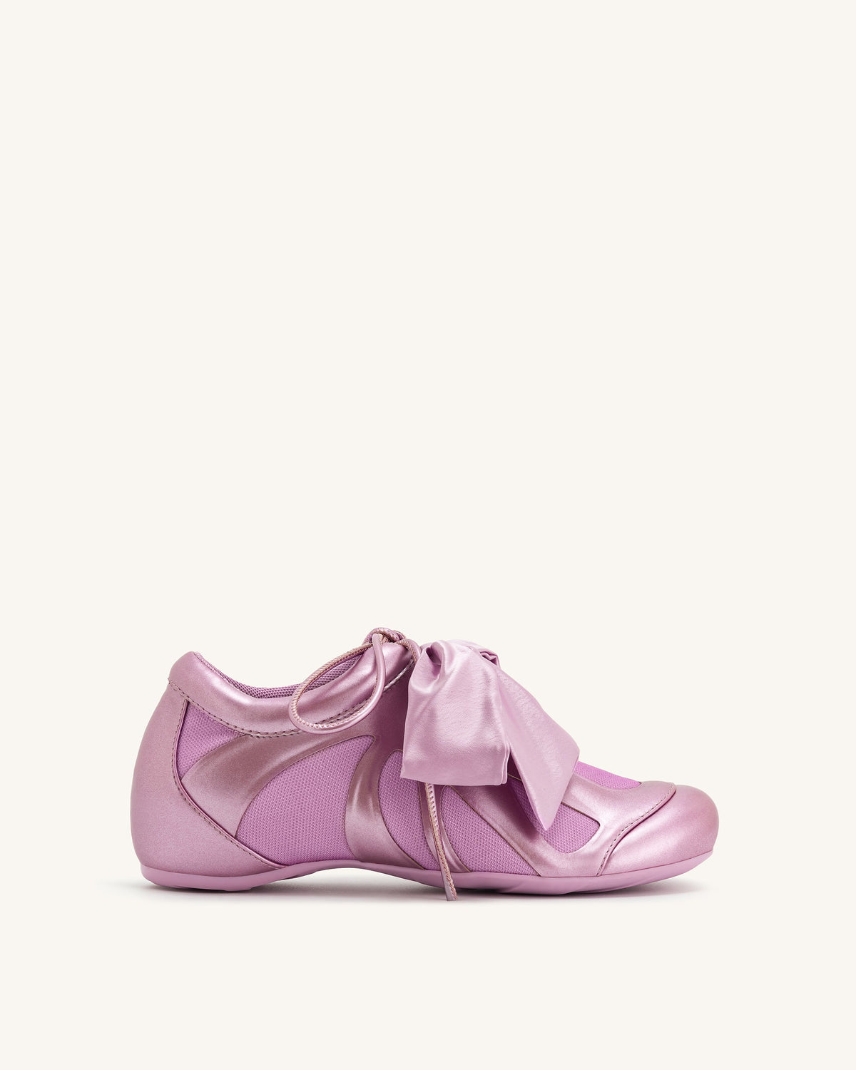 Rosie Metallic Bow Tie Low Top Sneakers - Pink | JW PEI