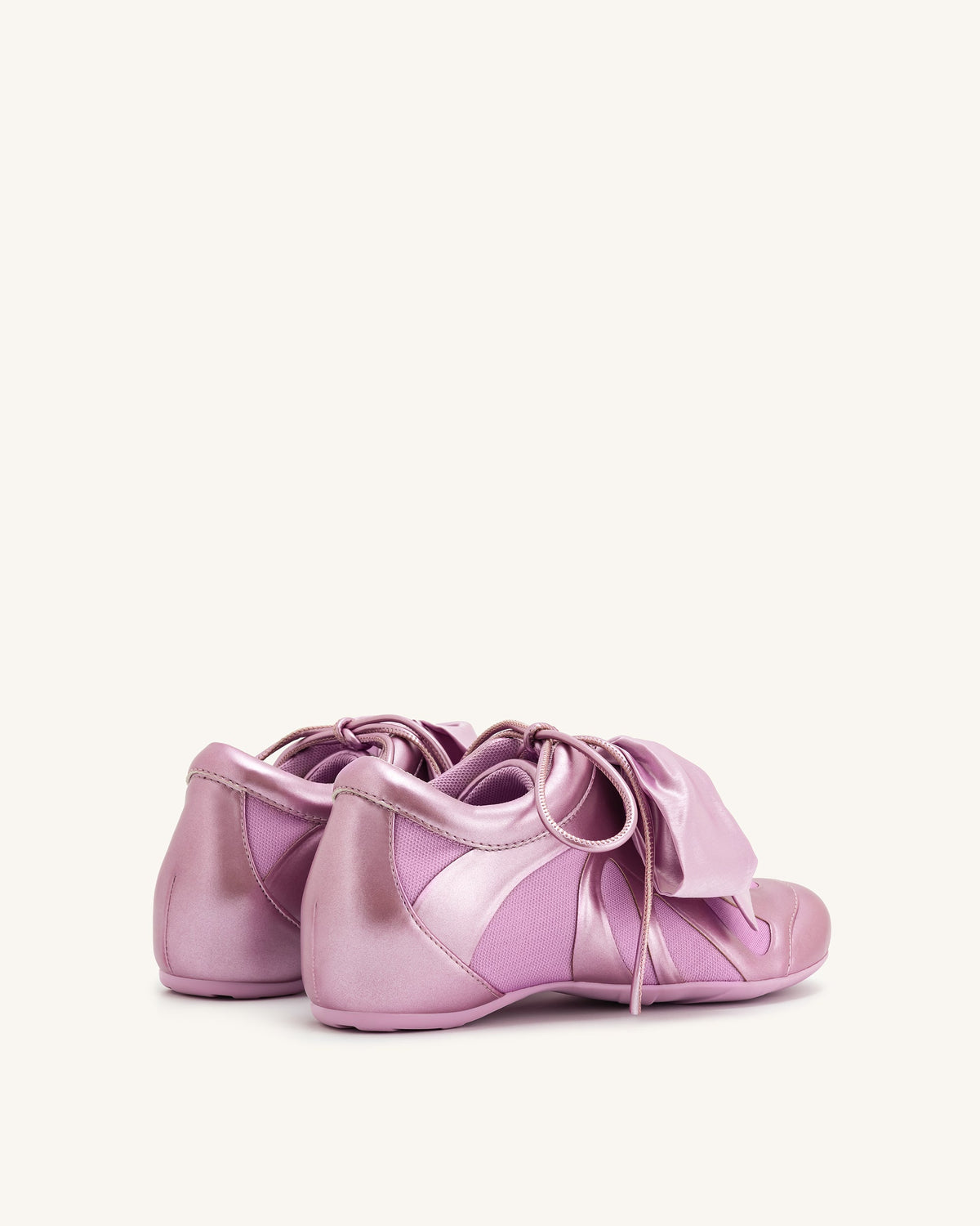 Rosie Metallic Bow Tie Low Top Sneakers - Pink | JW PEI